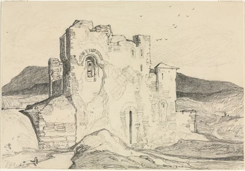 A Castle in Normandy by John Sell Cotman, drawing, 1795-1842