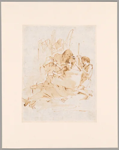 Holy Family with St. John and Two Angels by Giovanni Battista Tiepolo, drawing, 1716-1762