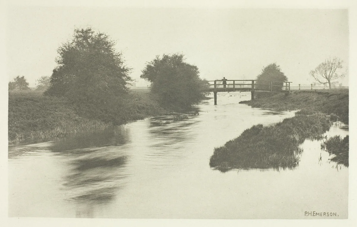 Footbridge Near Tottenham by Peter Henry Emerson, print, 1880-1888