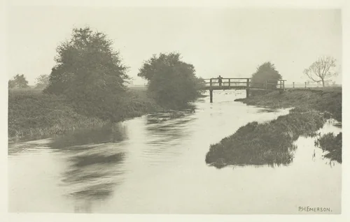 Footbridge Near Tottenham by Peter Henry Emerson, print, 1880-1888