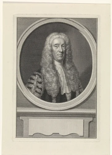 Portret van John Strange by Jacob Houbraken, print, 1754-1780
