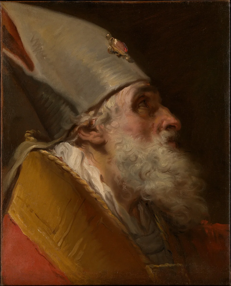 Head of a Bishop by Gaetano Gandolfi, painting, 1765-1775