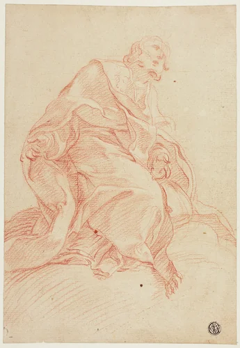 Figure of a Male Saint by Pietro Dandini or Vincenzo Dandini, drawing, 1627-1712