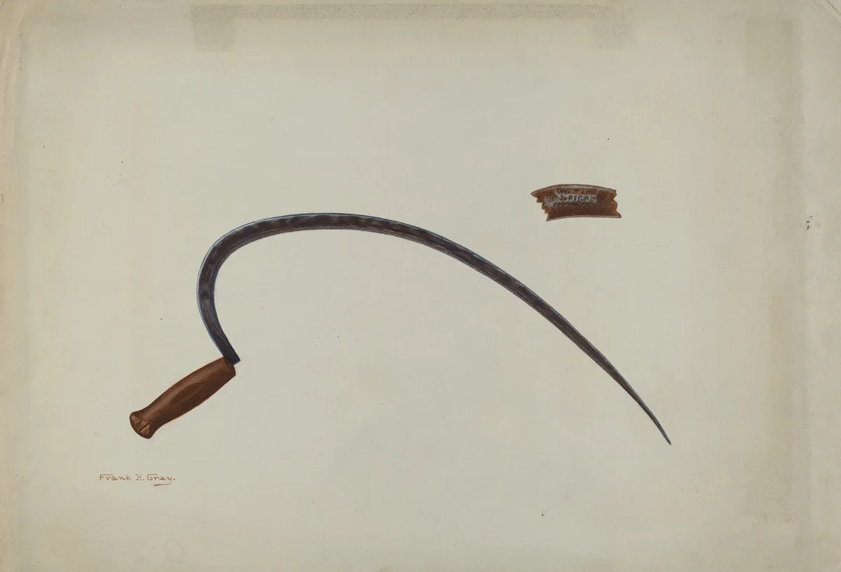 Wrought Iron Sickle by Frank Gray, index of american design, 1940