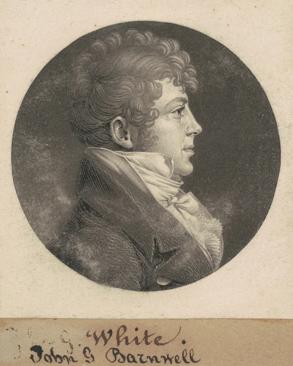 John Gibbes Barnwell by Charles B. J. Févret de Saint-Mémin, print, 1809