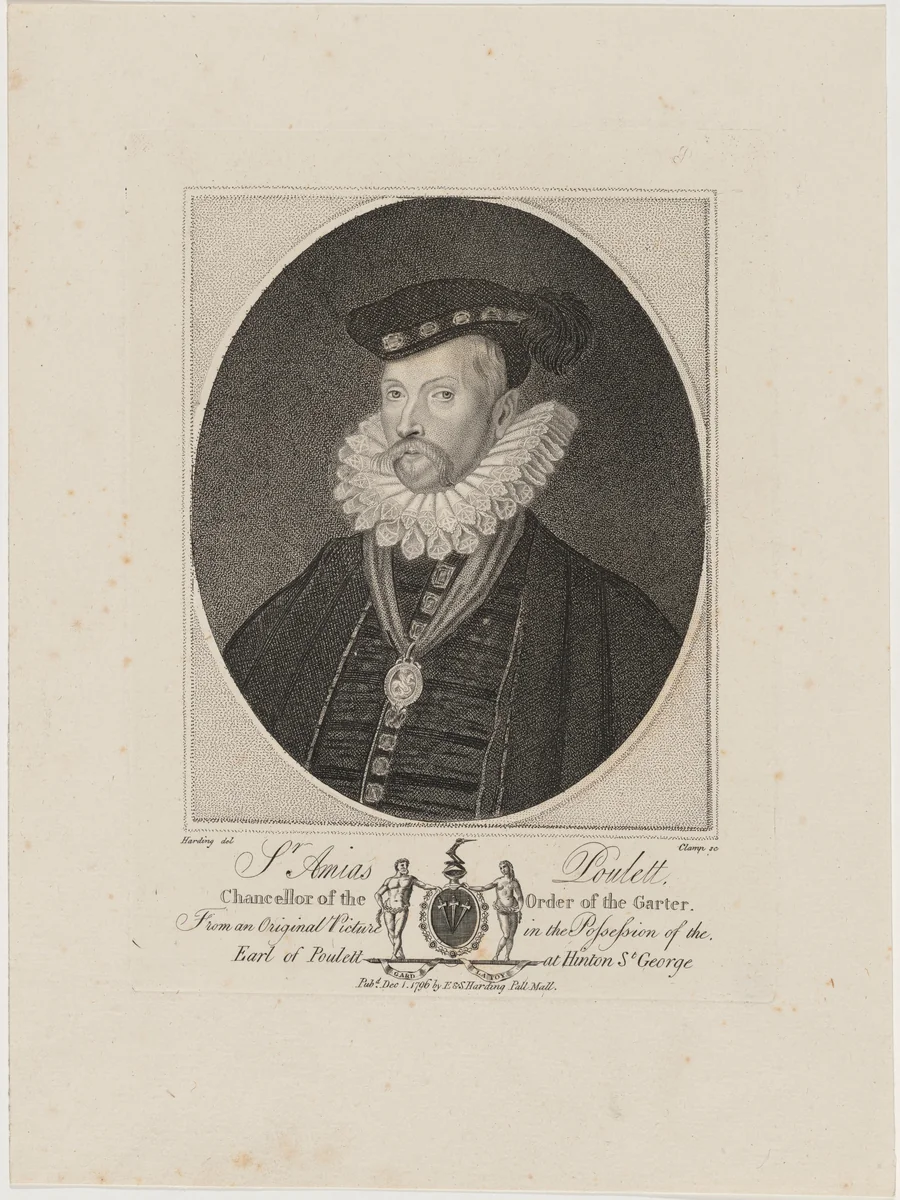 Sir Amias Poulett by R. Clamp; Sylvester Harding; Edward Harding, print, 1796