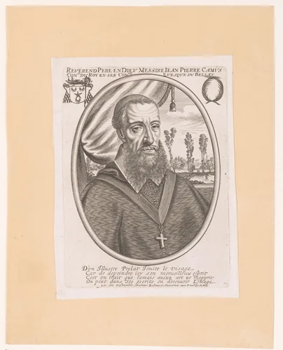 Portret van Jean-Pierre Camus by anonymous, print, 1610-1668