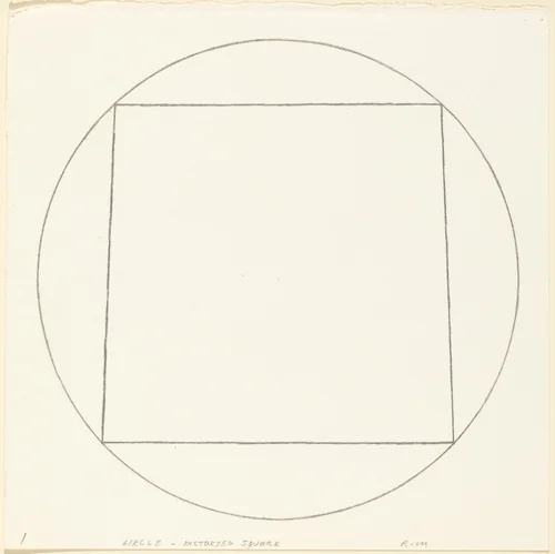 I. Circle - Distorted Square by Robert Mangold, drawing, 1974