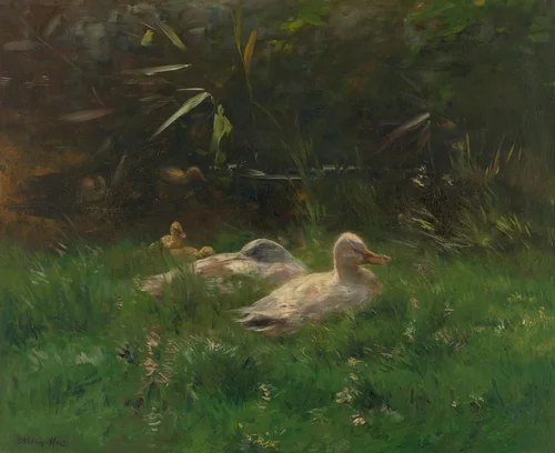 Eenden by Willem Maris, painting, 1880-1904