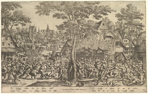 Peasant Fair by Peeter van der Borcht, print, 1559