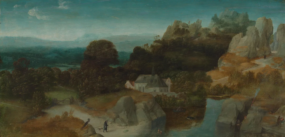 Landscape with the Temptation of Saint Anthony Abbot by Unknown, painting, 1510-1520