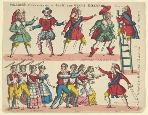 Characters, from Jack and the Giant Killer, Plate 5 for a Toy Theater by Benjamin Pollock, print, 1870-1890