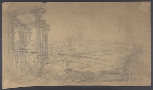 Design for a Stage Set at the Opéra, Paris by Eugène Cicéri, drawing, 1830-1890