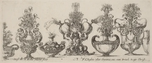 Fantastic Vases by Stefano della Bella, print, 1646