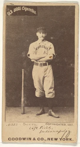 Seery, Left Field, Indianapolis, from the Old Judge series (N172) for Old Judge Cigarettes by Goodwin & Company, photograph, 1887