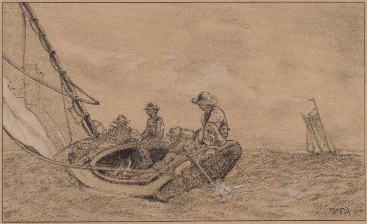 Breezing Up by Winslow Homer, drawing, 1879