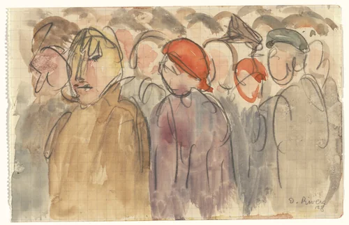 May Day, Moscow by Diego Rivera, drawing, 1928
