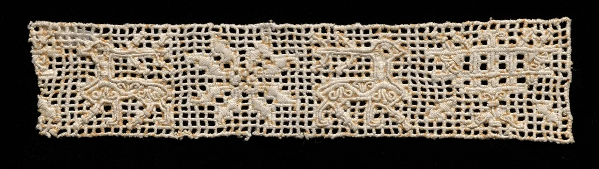 Needlepoint (Drawnwork) Lace Insertion by Unknown, textile, 1500-1599