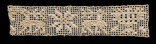 Needlepoint (Drawnwork) Lace Insertion by Unknown, textile, 1500-1599