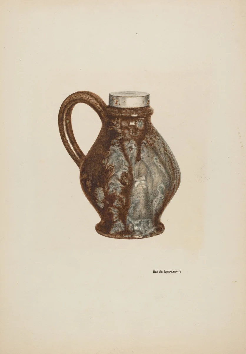 Earthen Jug by Ursula Lauderdale, index of american design, 1940