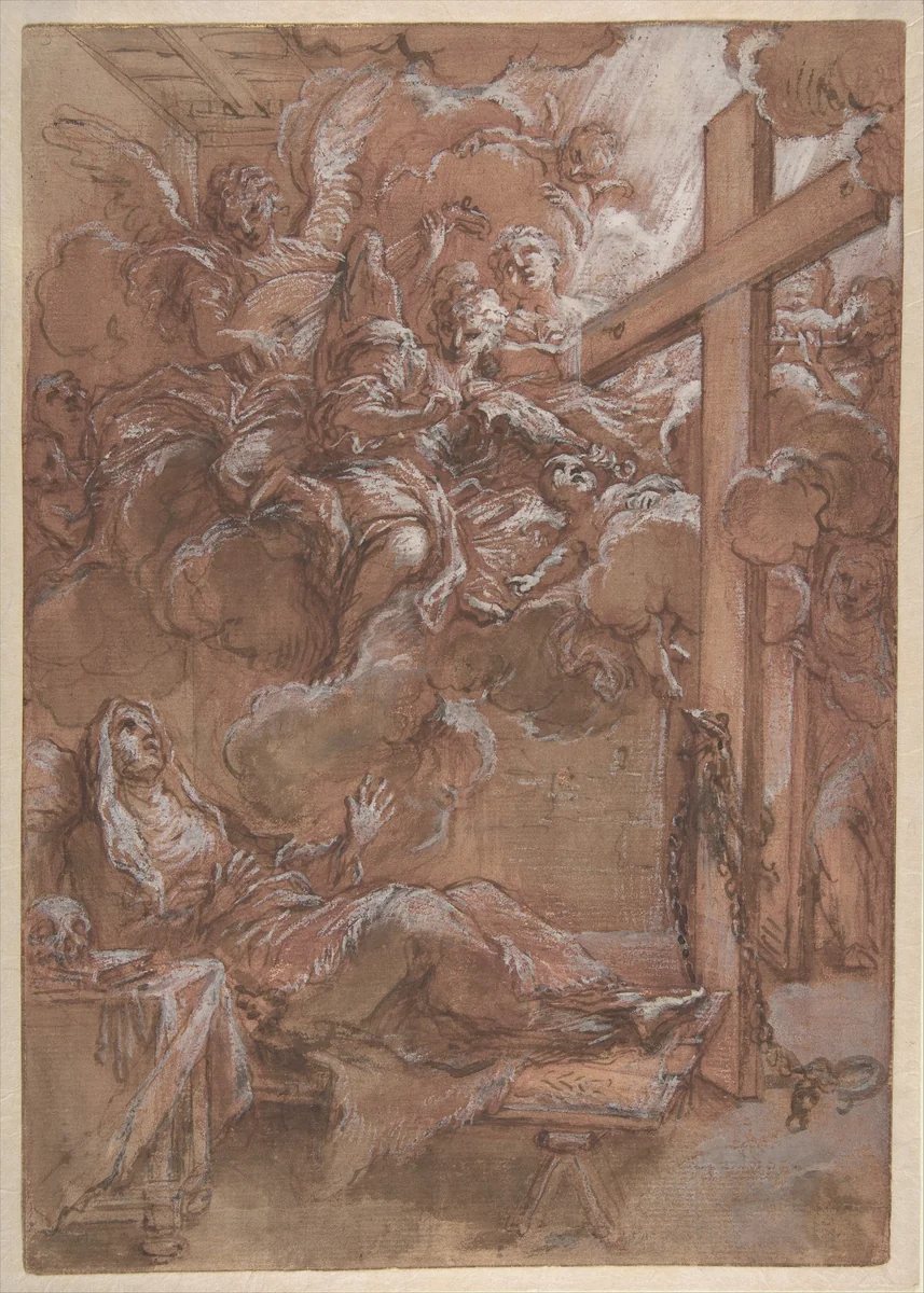 The Ecstacy of the Blessed Giacinta Marescotti by Giuseppe Passeri, drawing, 1654-1714