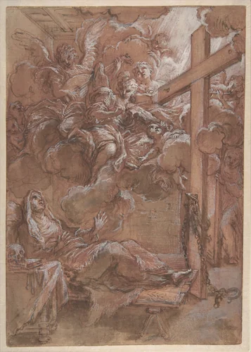 The Ecstacy of the Blessed Giacinta Marescotti by Giuseppe Passeri, drawing, 1654-1714