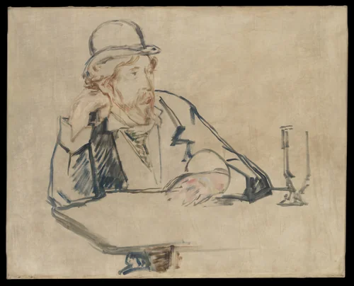 George Moore (1852–1933) at the Café by Edouard Manet, painting, 1878-1879