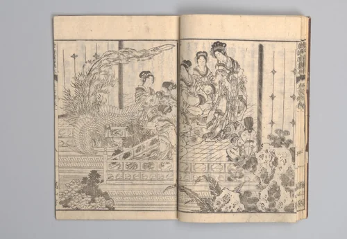 Illustrated “Anthology of Tang-Dynasty Poems” in Five-Syllable Lines (Tōshisen ehon gogon ritsu hairitsu) 画本唐詩選五言律排律 by Katsushika Hokusai (葛飾 北斎), book, 1836