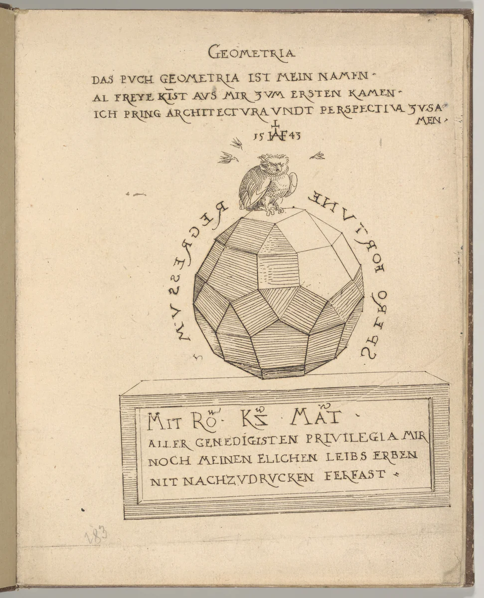 A True and Thorough Instruction in Geometry (Ein aigentliche und grundtliche anweysung in die Geometria) by Augustin Hirschvogel, book, 1543