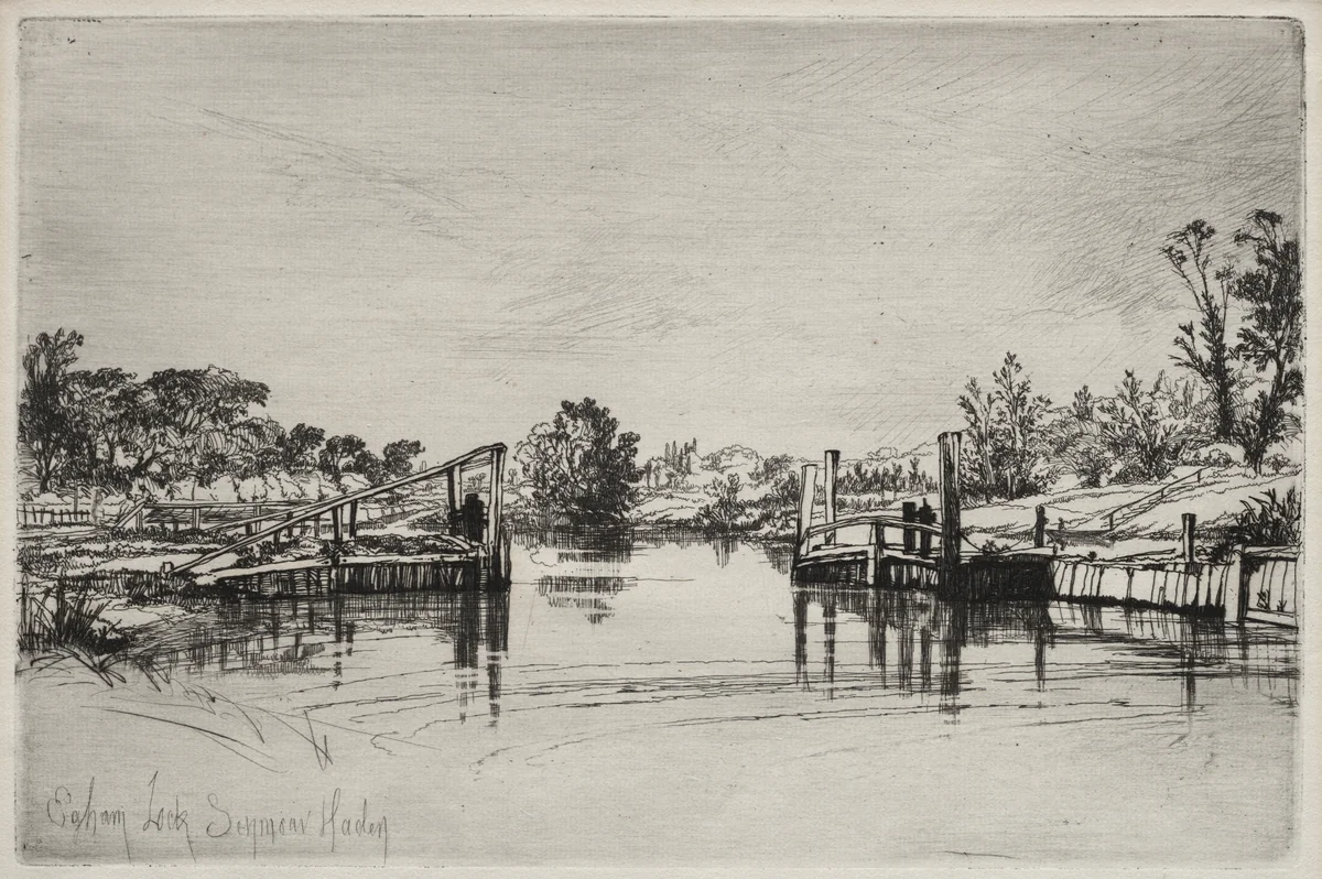 Egham Lock by Francis Seymour-Haden, print