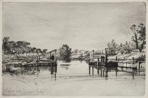 Egham Lock by Francis Seymour-Haden, print