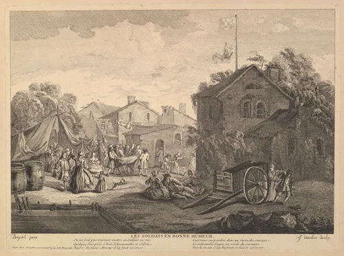 Soldiers in a Good Mood (Les Soldats en Bonne Humeur) by Carel Breydel, print, 1746