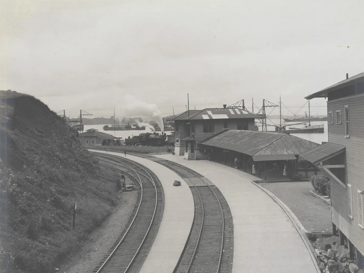 Gatun Depot from the bridge. Lake in the distance by Unidentified Photographer, photograph, 1915