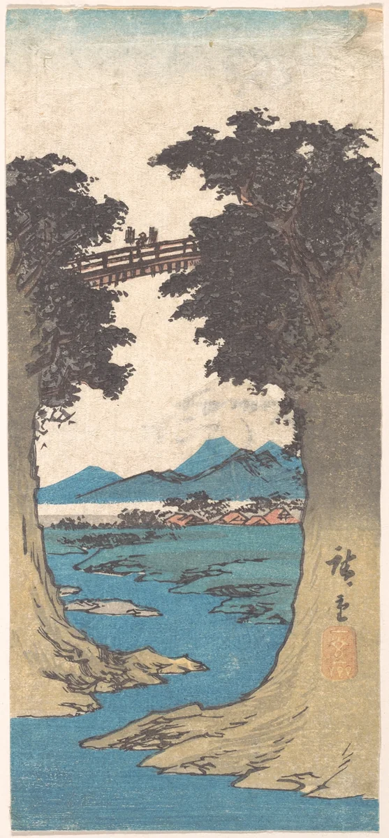 The Monkey Bridge by Utagawa Hiroshige (歌川広重), print, 1797-1858