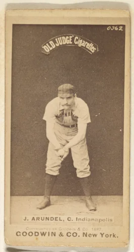 John Thomas "Tug" Arundel, Catcher, Indianapolis, from the Old Judge series (N172) for Old Judge Cigarettes by Goodwin & Company, photograph, 1887