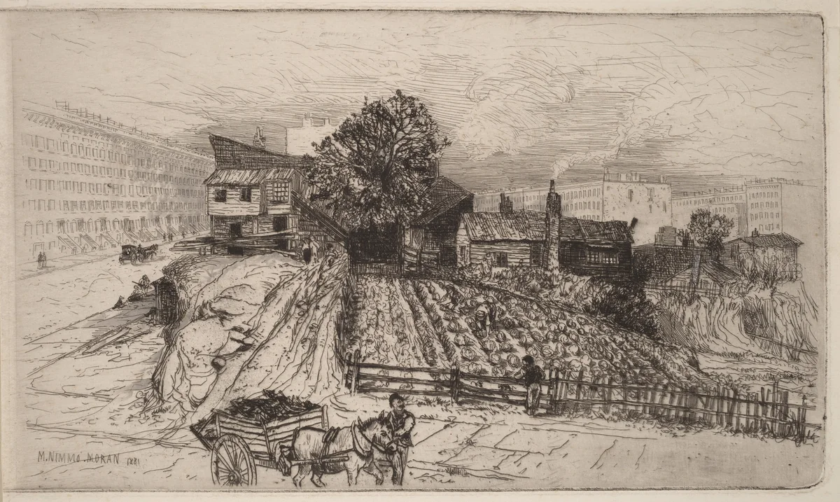 A City Farm—New York by Mary Nimmo Moran, print, 1881