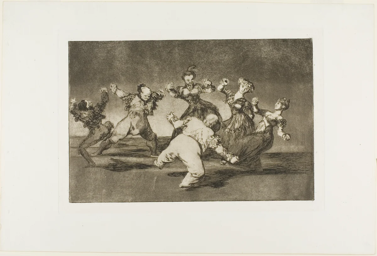 Merry Folly, from Disparates, published as plate 12 in Los Proverbios by Francisco José de Goya, print, 1816-1819