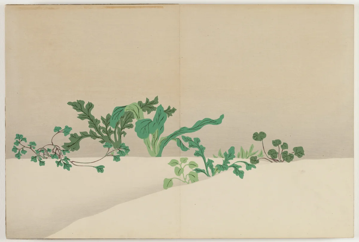 Flowers of a Hundred Worlds (Momoyogusa): Seven Herbs of Early Spring (Nanagusa) by Kamisaka Sekka, book, 1909-1910