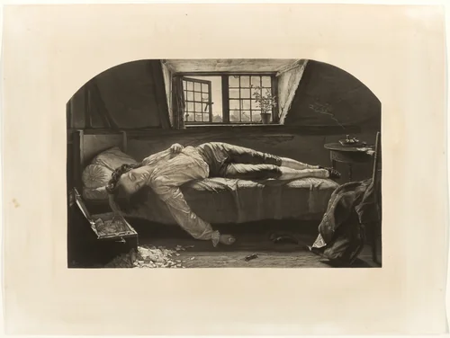 The Death of Chatterton by Thomas O. Barlow
Henry Wallis, print, 1860