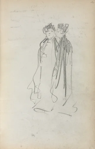 Italian Sketchbook: Two Standing Women (page 4) by Maurice Prendergast, book, 1898-1899