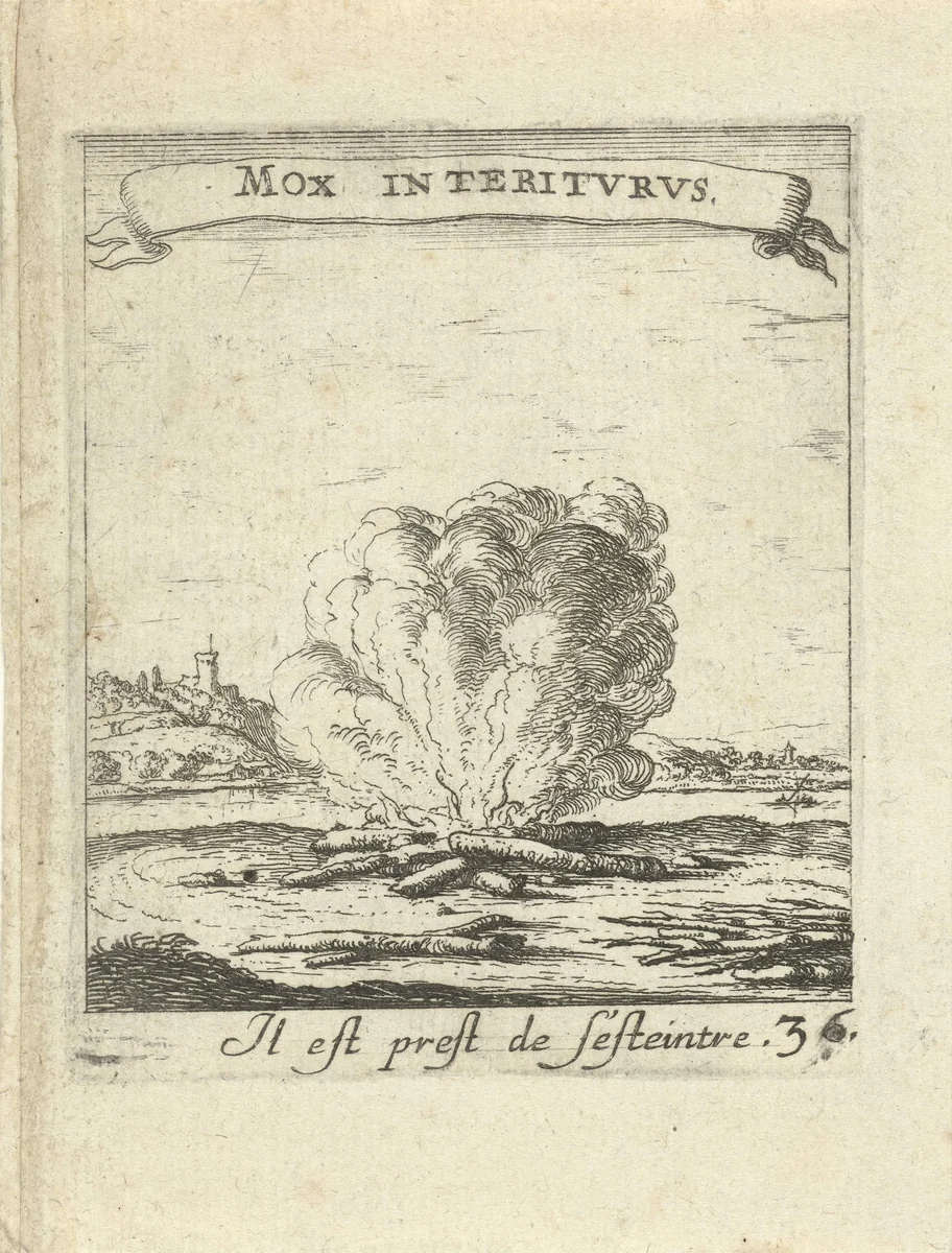 Kampvuur by Albert Flamen, print, 1672