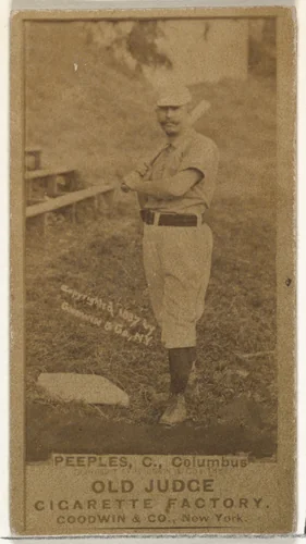 James Elsworth "Jimmy" Peoples, Catcher, Cleveland, from the Old Judge series (N172) for Old Judge Cigarettes by Goodwin & Company, photograph, 1887