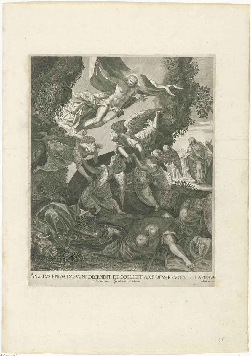 Opstanding van Christus by anonymous, print, 1593-1600
