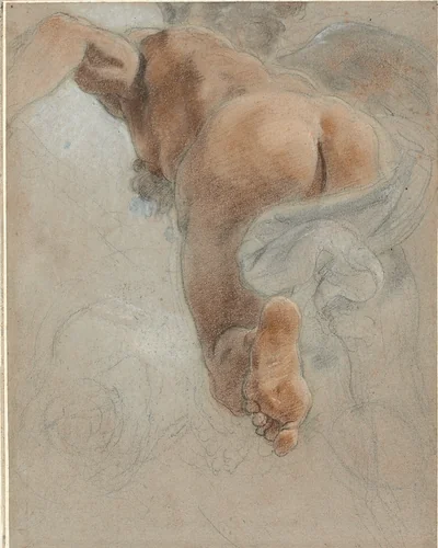 Study for the Allegorical Figure of Earthly Harmony by Domenico Maria Canuti, drawing, 1672-1682