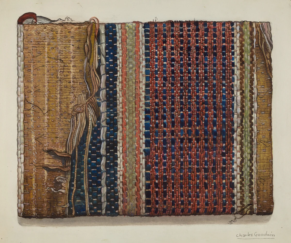 Fragment of Shaker Hall Rug by Charles Goodwin, index of american design, 1937