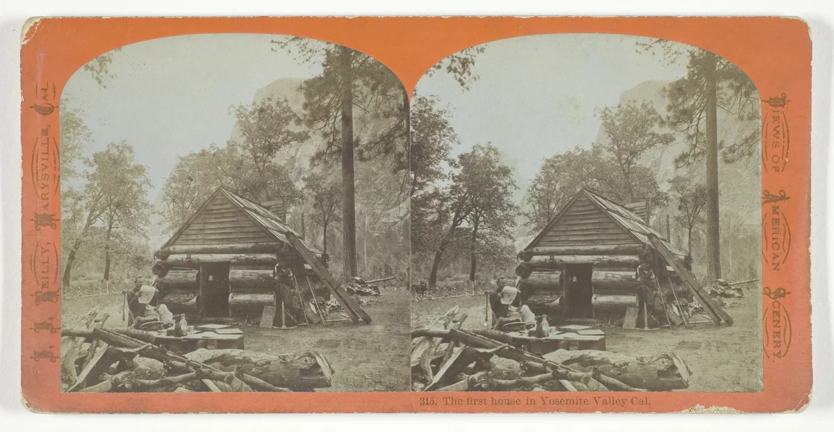 The First House in Yosemite Valley, California, No. 315 from the series "Views of American Scenery" by John J. Reilly, photograph, 1870-1876