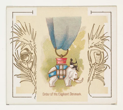 Order of the Elephant, Denmark, from the World's Decorations series (N44) for Allen & Ginter Cigarettes by Allen & Ginter, print, 1890
