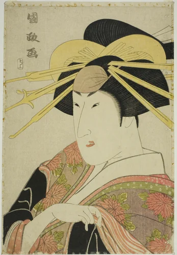 Portrait of an Actor in Female Dress by Utagawa Kunimasa, print, 1773-1810