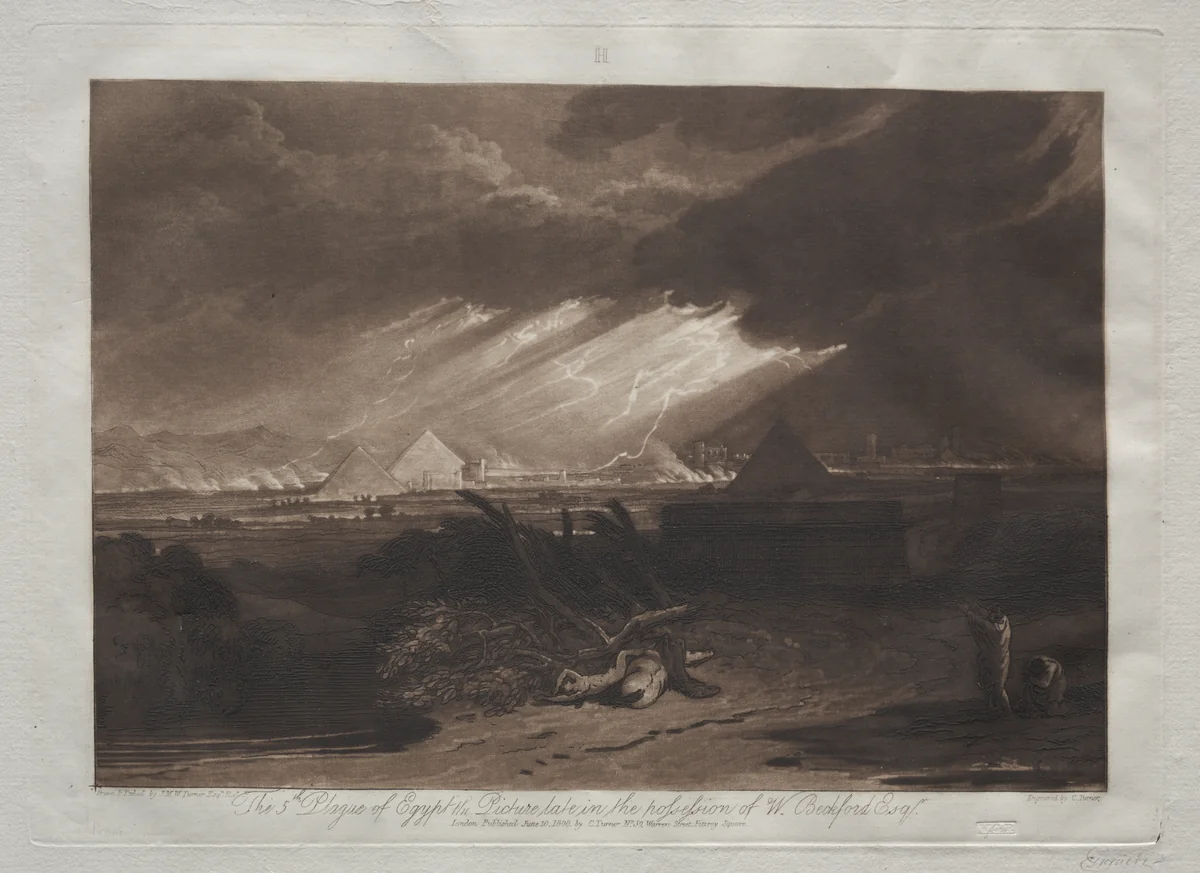 Liber Studiorum: The Fifth Plague of Egypt by Joseph Turner, print