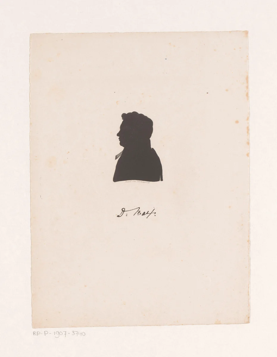 Silhouetportret van onbekende man by anonymous, print, 1822-1863